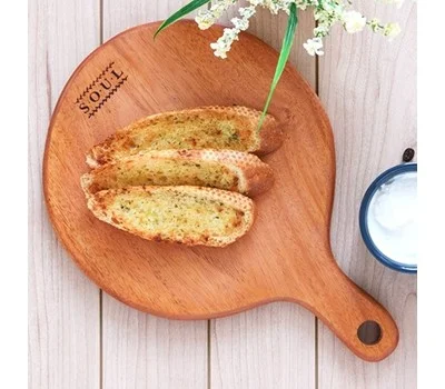 마호가니 손잡이원형 도마