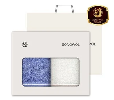 송월 솔리드혼방사 수건 2매세트 쇼핑백포함