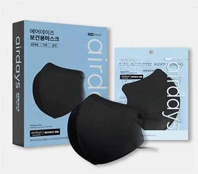 에어데이즈 KF94 블랙 대형 새부리형 마스크