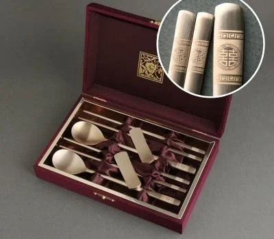 금상첨화 방짜받침포함 방짜유기수저 2인용