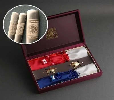 금상첨화 방짜유기 수저 2인용 거북받침,청홍수저주...