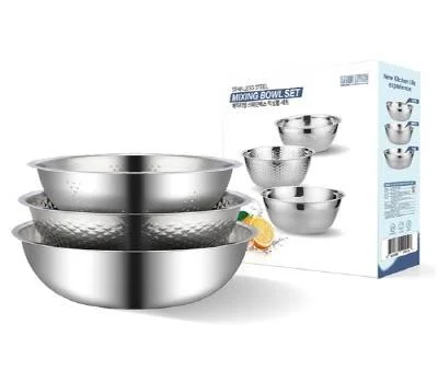 매직리빙 스텐 믹싱볼 3P세트 믹싱볼쌀함박채망