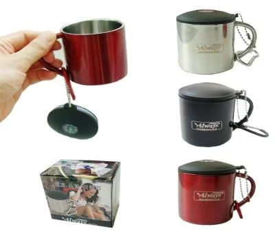 레져 스텐 이중 미니 등산컵 컬러등산컵