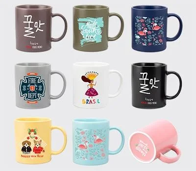 포토머그컵 직선 무광올칼라 9색 390ml