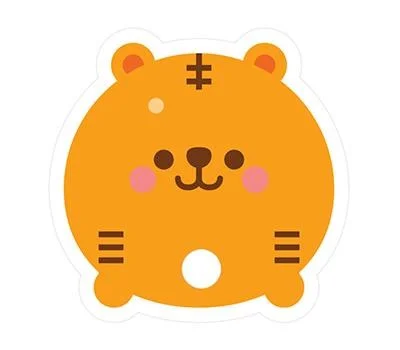 호랑이자유형 둥글이 부채
